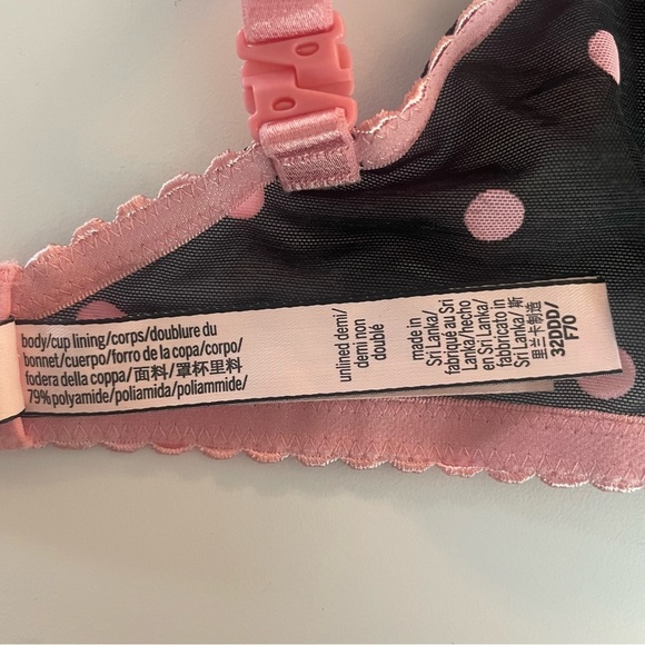 New! Victoria's Secret Bra Polka Dot Unlined Demi Mesh Sexy Sheer 20046 - Picture 6 of 7